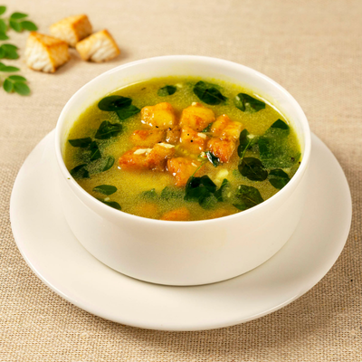 Seychelles Moringa Fish Soup with Soup Sticks