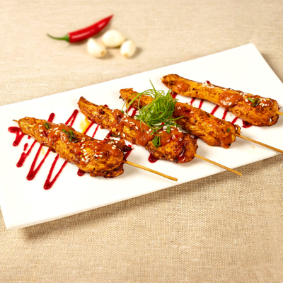 Grilled Chicken Skewers with Peanut Sauce